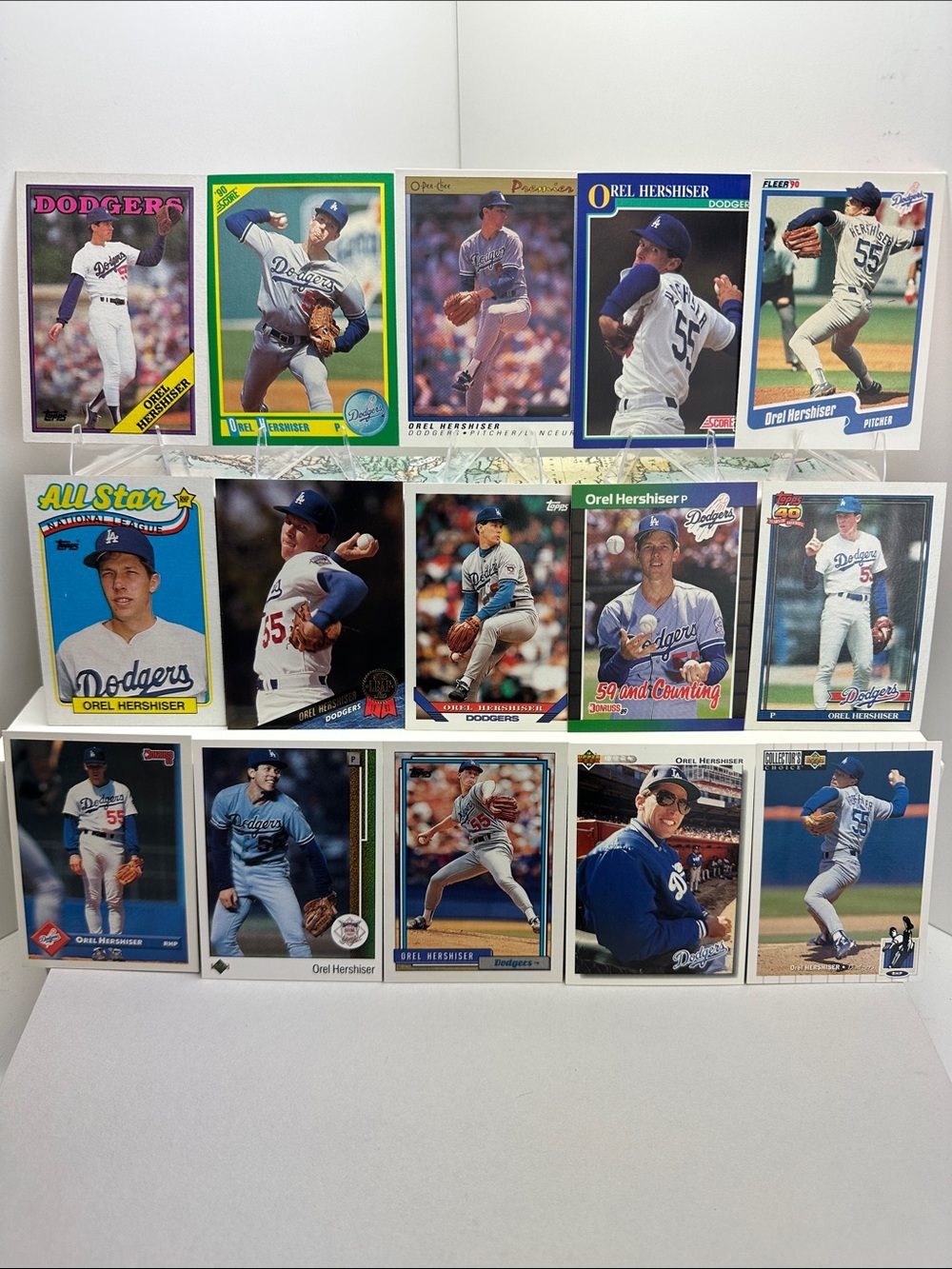 Orel Hershiser Dodgers vintage lot of 15